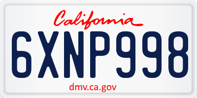 CA license plate 6XNP998