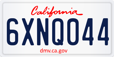 CA license plate 6XNQ044