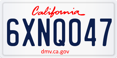 CA license plate 6XNQ047