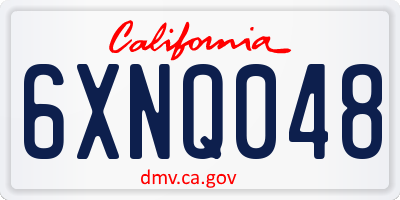 CA license plate 6XNQ048