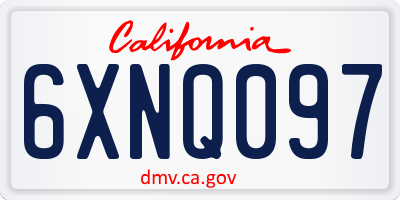 CA license plate 6XNQ097