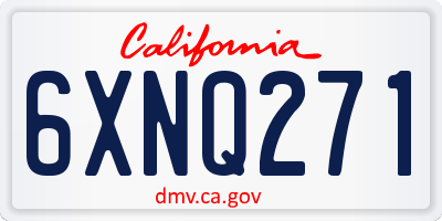 CA license plate 6XNQ271