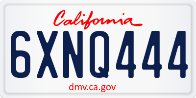 CA license plate 6XNQ444