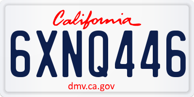 CA license plate 6XNQ446
