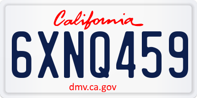 CA license plate 6XNQ459