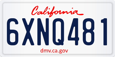 CA license plate 6XNQ481