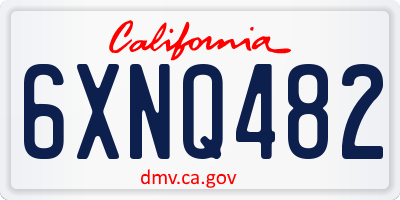 CA license plate 6XNQ482