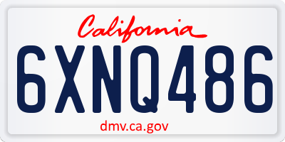 CA license plate 6XNQ486