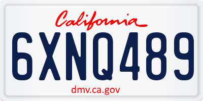 CA license plate 6XNQ489
