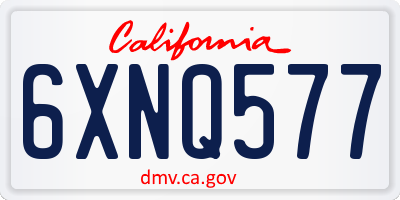 CA license plate 6XNQ577