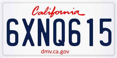 CA license plate 6XNQ615