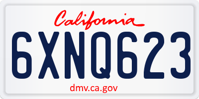 CA license plate 6XNQ623