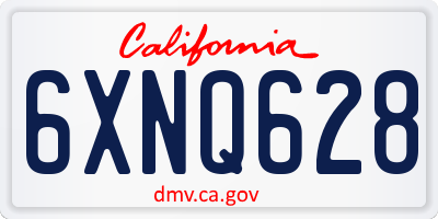 CA license plate 6XNQ628