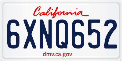 CA license plate 6XNQ652
