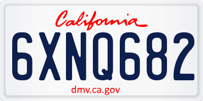 CA license plate 6XNQ682