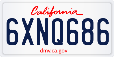 CA license plate 6XNQ686