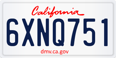 CA license plate 6XNQ751