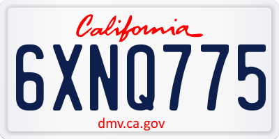 CA license plate 6XNQ775