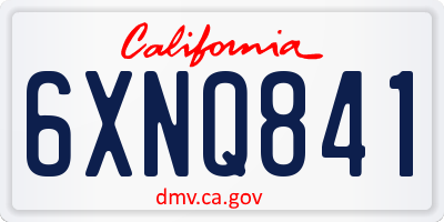 CA license plate 6XNQ841