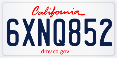 CA license plate 6XNQ852