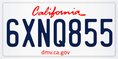 CA license plate 6XNQ855