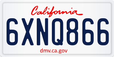 CA license plate 6XNQ866
