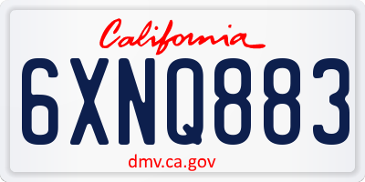 CA license plate 6XNQ883