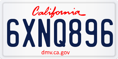 CA license plate 6XNQ896