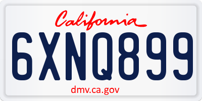CA license plate 6XNQ899