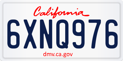 CA license plate 6XNQ976