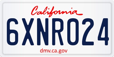 CA license plate 6XNR024