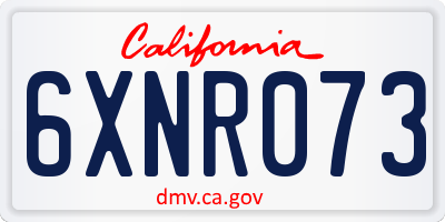 CA license plate 6XNR073