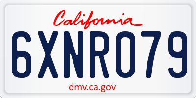 CA license plate 6XNR079
