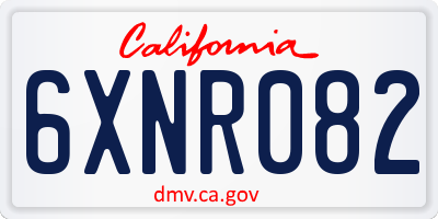 CA license plate 6XNR082