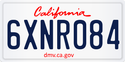 CA license plate 6XNR084