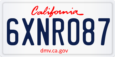 CA license plate 6XNR087
