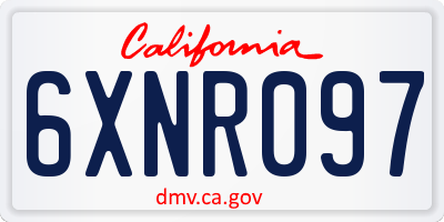 CA license plate 6XNR097