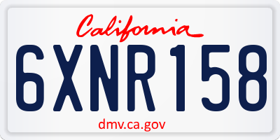 CA license plate 6XNR158