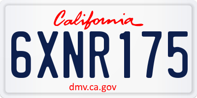 CA license plate 6XNR175