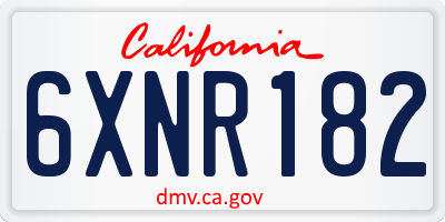 CA license plate 6XNR182