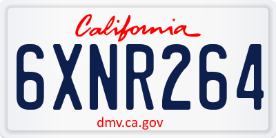 CA license plate 6XNR264