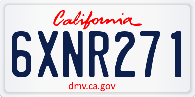 CA license plate 6XNR271