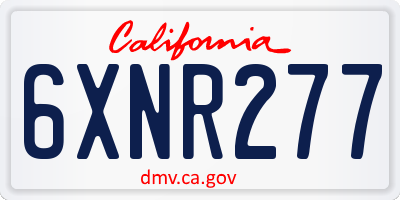 CA license plate 6XNR277