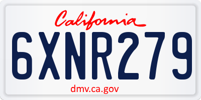 CA license plate 6XNR279