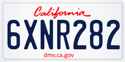 CA license plate 6XNR282