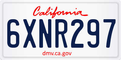 CA license plate 6XNR297