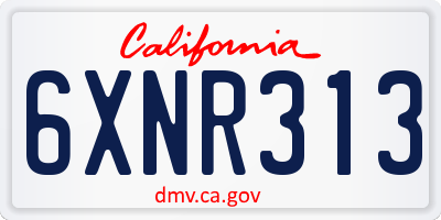 CA license plate 6XNR313