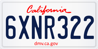 CA license plate 6XNR322