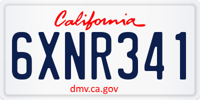 CA license plate 6XNR341
