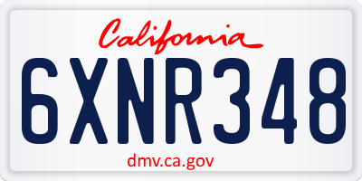CA license plate 6XNR348